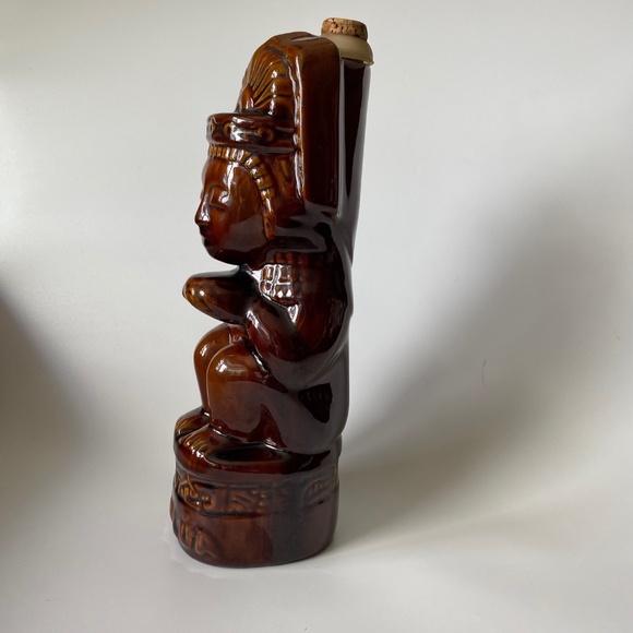 Tiki Idol KAHLUA Ceramic Bottle Decanter Vintage Brown - Picture 9 of 10